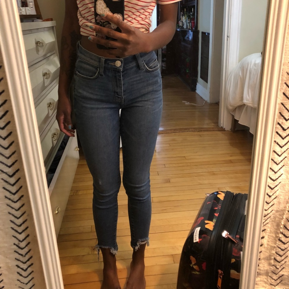 High waisted Italian denim skinny jeans